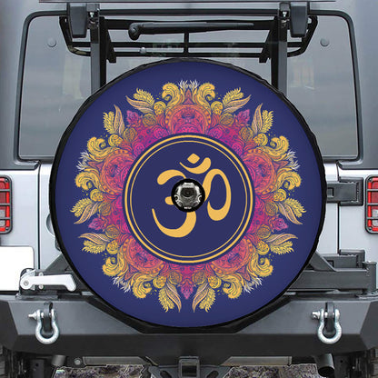 Boho Om Mandala Print Tire Cover With Camera Hole