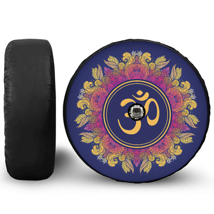 Boho Om Mandala Print Tire Cover With Camera Hole