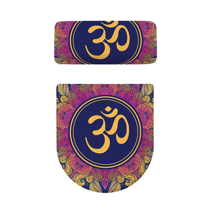 Boho Om Mandala Print Toilet Lid And Tank Cover Set