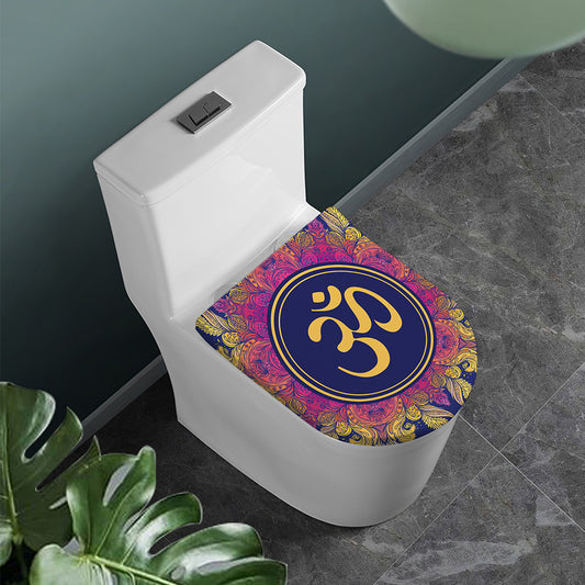 Boho Om Mandala Print Toilet Lid Cover