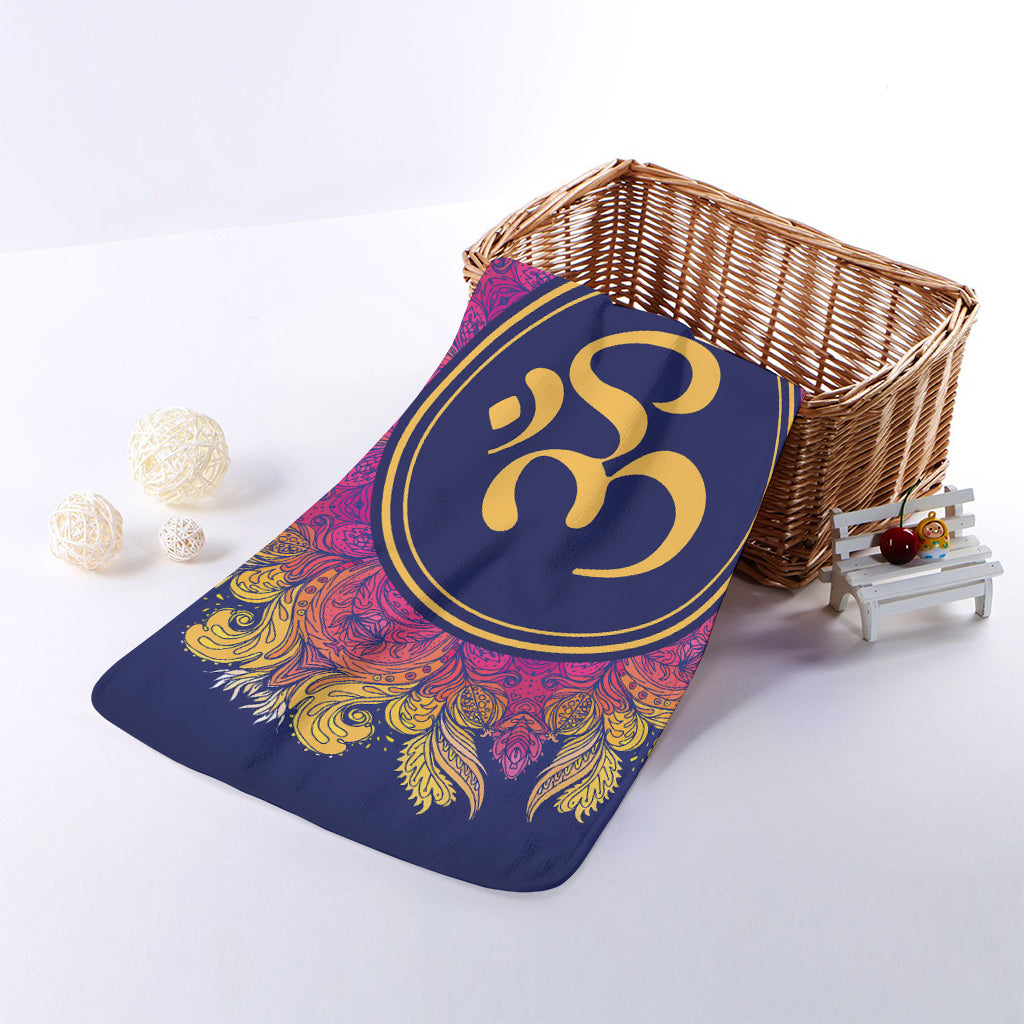 Boho Om Mandala Print Towel