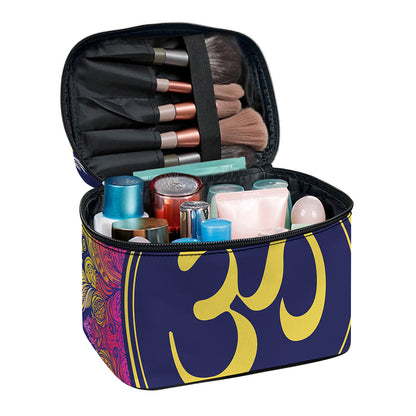 Boho Om Mandala Print Travel Makeup Bag