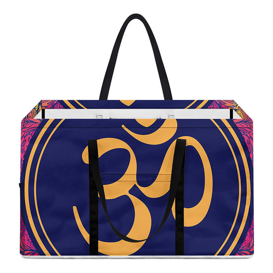 Boho Om Mandala Print Utility Tote Bag
