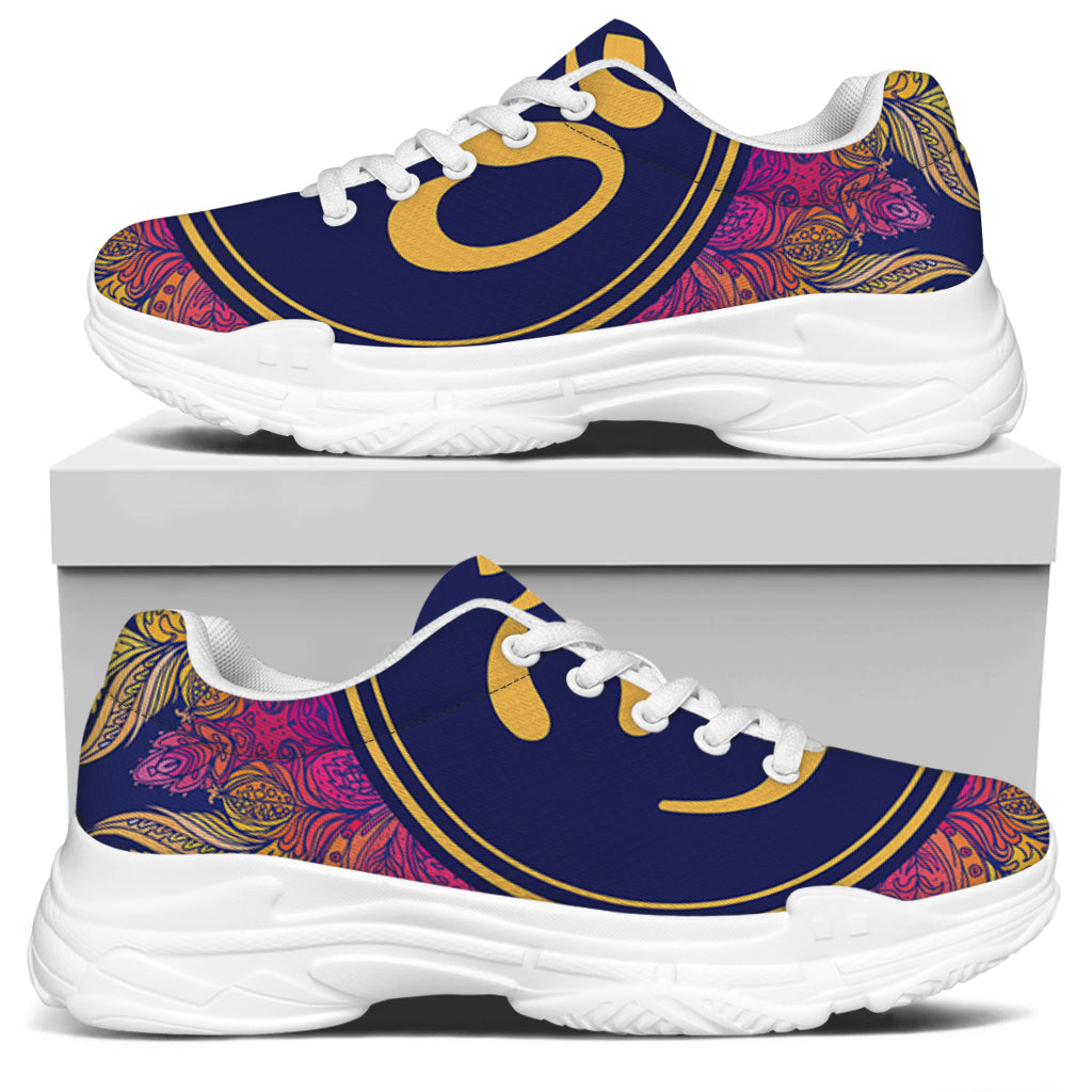 Boho Om Mandala Print White Chunky Shoes