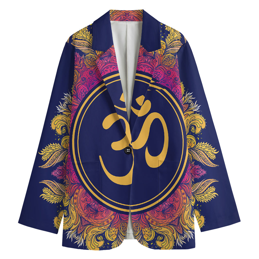 Boho Om Mandala Print Women's Blazer