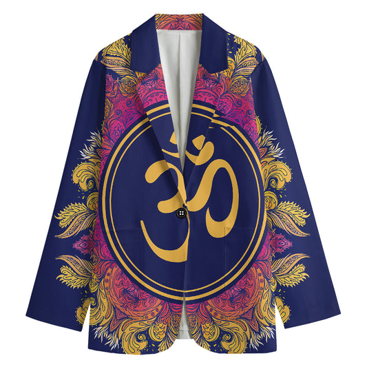 Boho Om Mandala Print Women's Blazer