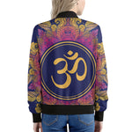 Boho Om Mandala Print Women's Bomber Jacket
