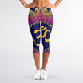 Boho Om Mandala Print Women's Capri Leggings