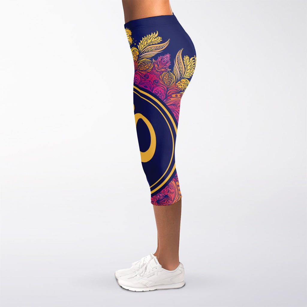 Boho Om Mandala Print Women's Capri Leggings