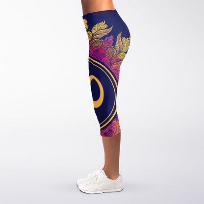 Boho Om Mandala Print Women's Capri Leggings