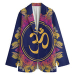 Boho Om Mandala Print Women's Cotton Blazer