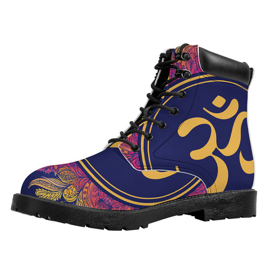 Boho Om Mandala Print Work Boots