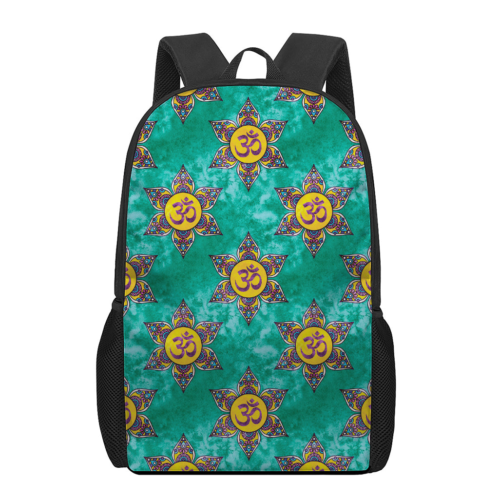 Boho Om Sign Pattern Print 17 Inch Backpack