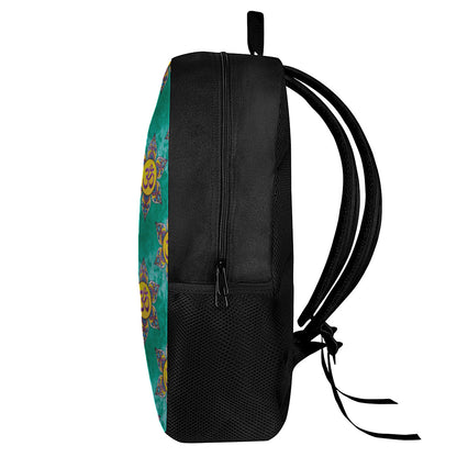 Boho Om Sign Pattern Print 17 Inch Backpack
