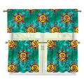 Boho Om Sign Pattern Print 3 Piece Kitchen Curtains