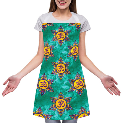 Boho Om Sign Pattern Print Adjustable Apron