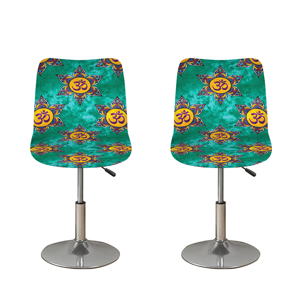 Boho Om Sign Pattern Print Bar Stool Covers