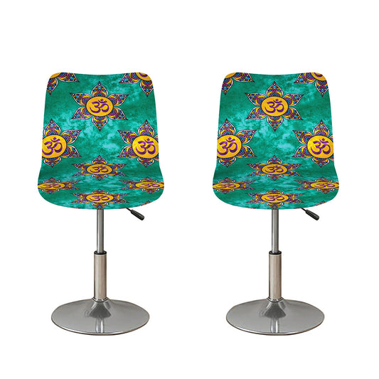 Boho Om Sign Pattern Print Bar Stool Covers