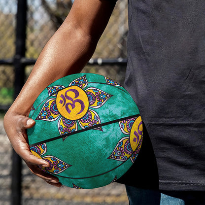 Boho Om Sign Pattern Print Basketball