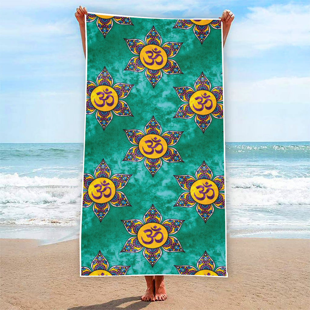 Boho Om Sign Pattern Print Beach Towel
