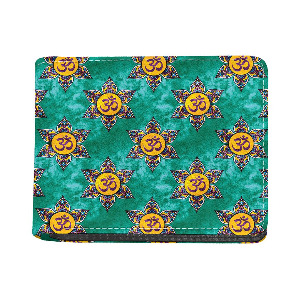 Boho Om Sign Pattern Print Bifold Wallet