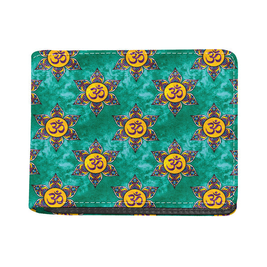 Boho Om Sign Pattern Print Bifold Wallet