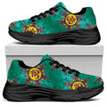 Boho Om Sign Pattern Print Black Chunky Shoes