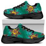 Boho Om Sign Pattern Print Black Chunky Shoes