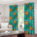 Boho Om Sign Pattern Print Dimout Grommet Curtains