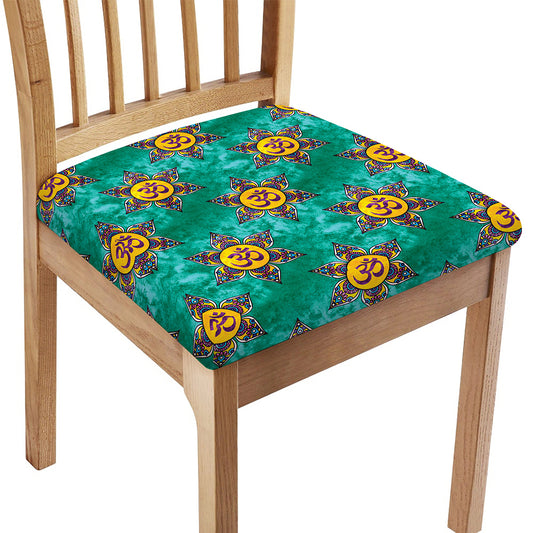 Boho Om Sign Pattern Print Chair Cushion Cover