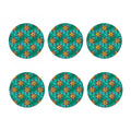 Boho Om Sign Pattern Print Coaster Set