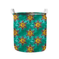 Boho Om Sign Pattern Print Collapsible Laundry Basket