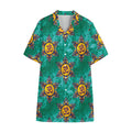 Boho Om Sign Pattern Print Cotton Hawaiian Shirt