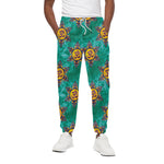 Boho Om Sign Pattern Print Cotton Pants