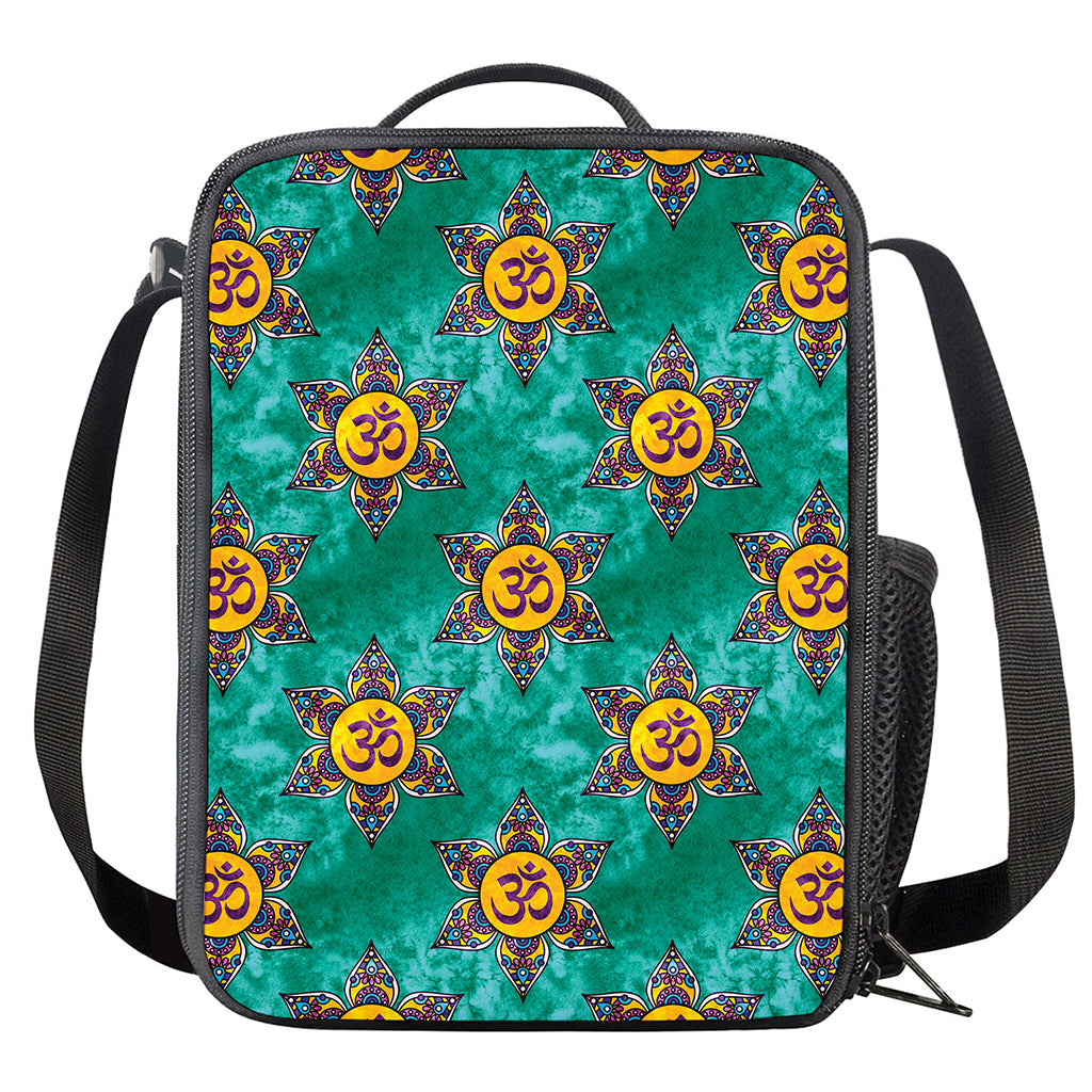 Boho Om Sign Pattern Print Crossbody Lunch Bag
