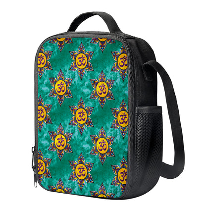 Boho Om Sign Pattern Print Crossbody Lunch Bag