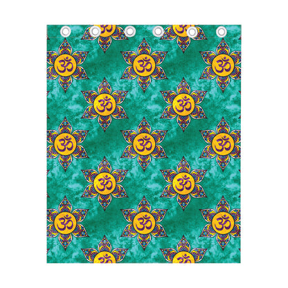 Boho Om Sign Pattern Print Curtain
