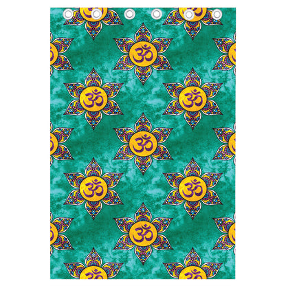 Boho Om Sign Pattern Print Curtain