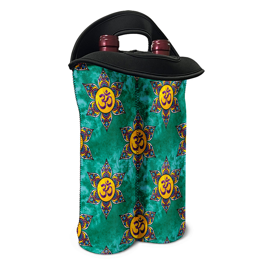 Boho Om Sign Pattern Print Double Neoprene Wine Tote