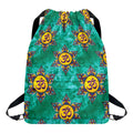 Boho Om Sign Pattern Print Drawstring Backpack