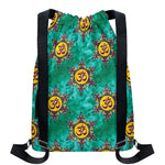 Boho Om Sign Pattern Print Drawstring Backpack