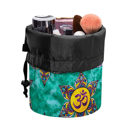 Boho Om Sign Pattern Print Drawstring Makeup Bag