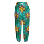 Boho Om Sign Pattern Print Fleece Lined Knit Pants