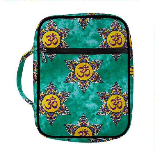 Boho Om Sign Pattern Print Front Pocket Bible Bag