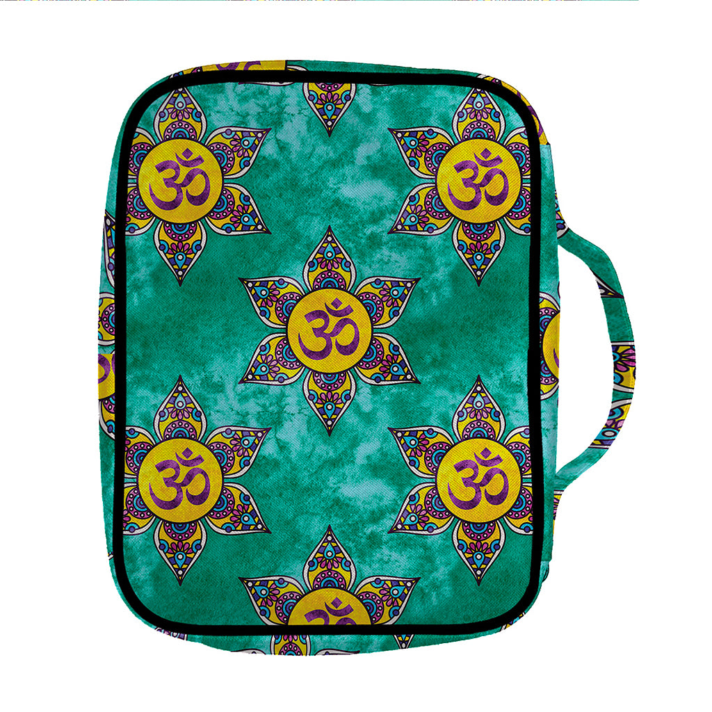 Boho Om Sign Pattern Print Front Pocket Bible Bag