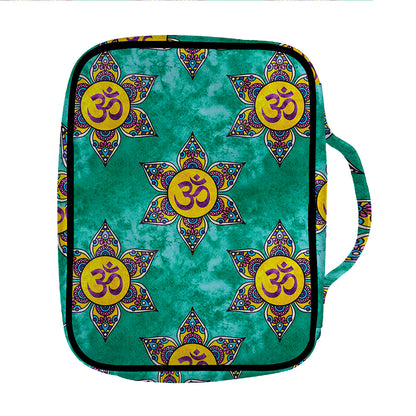 Boho Om Sign Pattern Print Front Pocket Bible Bag
