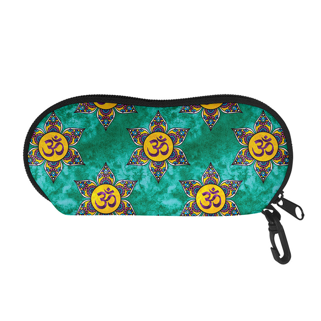 Boho Om Sign Pattern Print Glasses Case