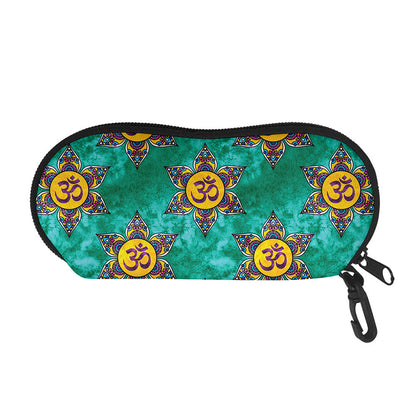 Boho Om Sign Pattern Print Glasses Case