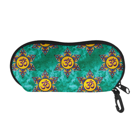 Boho Om Sign Pattern Print Glasses Case