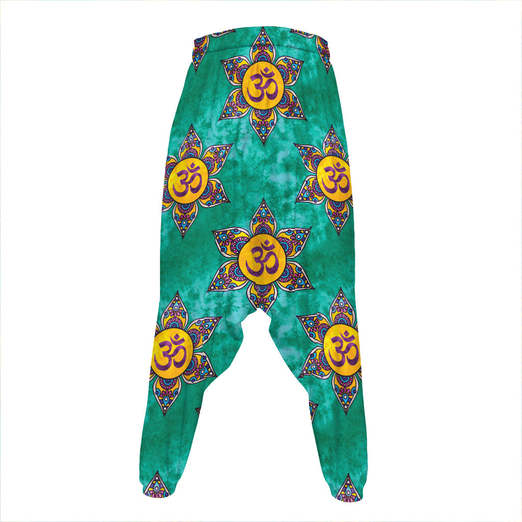 Boho Om Sign Pattern Print Hammer Pants